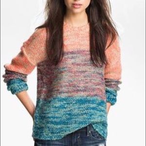 TWISTED ANGELS Marled Ombre Stripe knit sweater